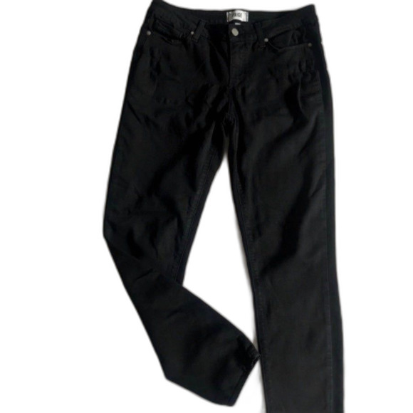 Paige Verdugo Ultra Skinny Mid-Rise Jeans In Black Overdye Size 30 inseam 29” - Picture 1 of 12